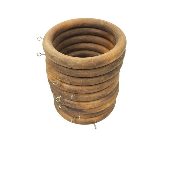 Large Wooden Rings with Eye Hooks 6.5" DIY Crafts Macrame Ring Circles Lot of 9 - Picture 12 of 13